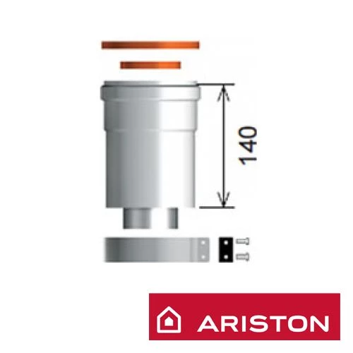 Ariston 60/100 mm-es Függőleges indítóidom, alu/pps ( 3318079 )