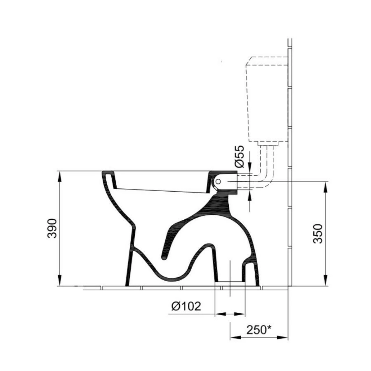 Alföldi Bázis 4035 alsó kifolyású, mélyöblítésű WC