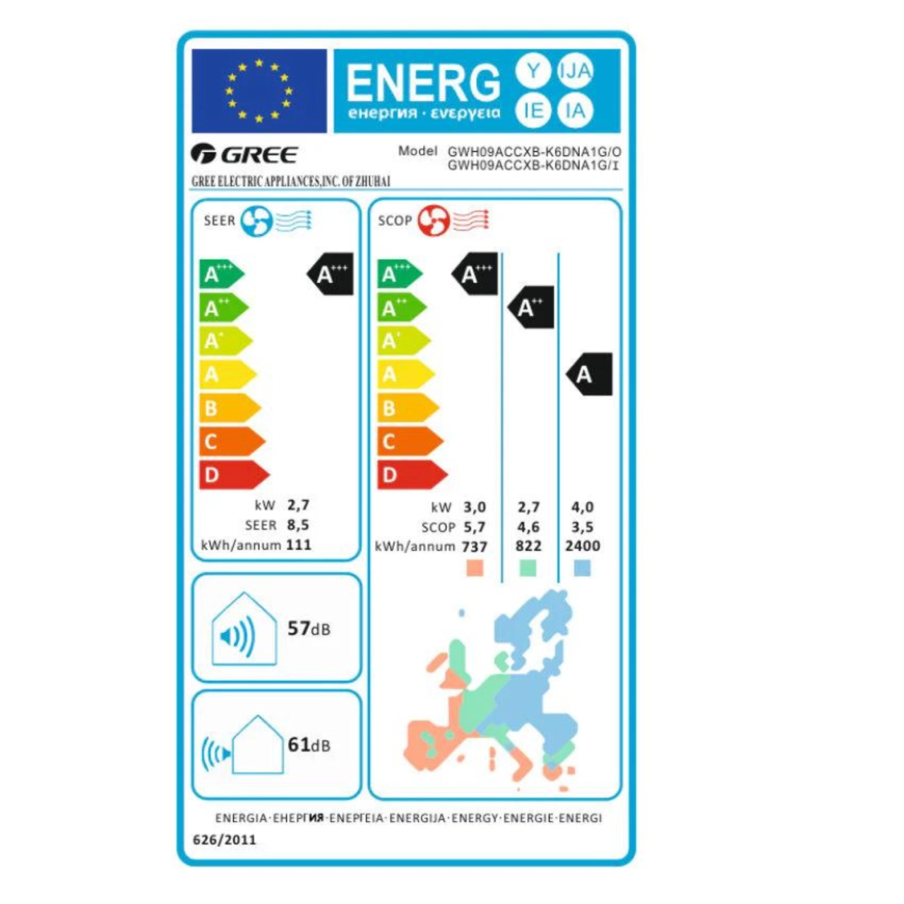 Gree Comfort Pro split klíma szett 2,7 kW (GWH09ACCXB-K6DNA1G)