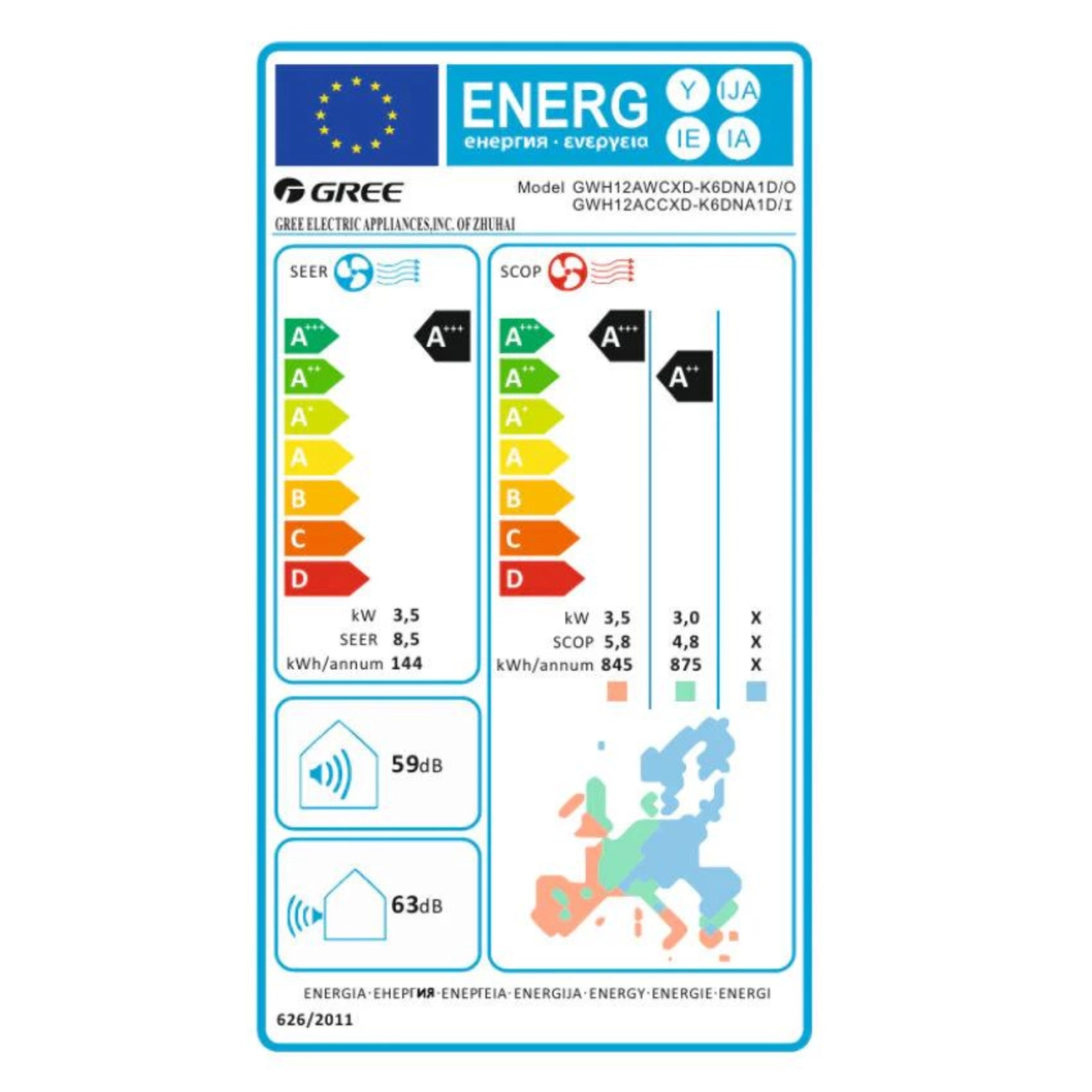 Gree Dark Pro split klíma szett 3,5 kW (GWH12ACCXD-K6DNA1D-D)