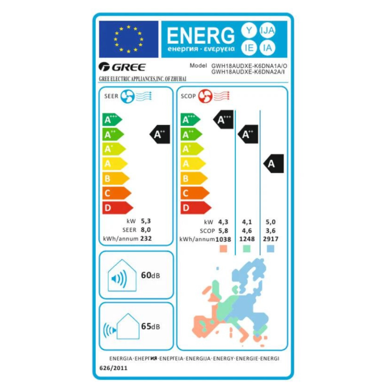 Gree Smart One split klíma szett 5,3 kW (GWH18AODXE-K6DNA2A)