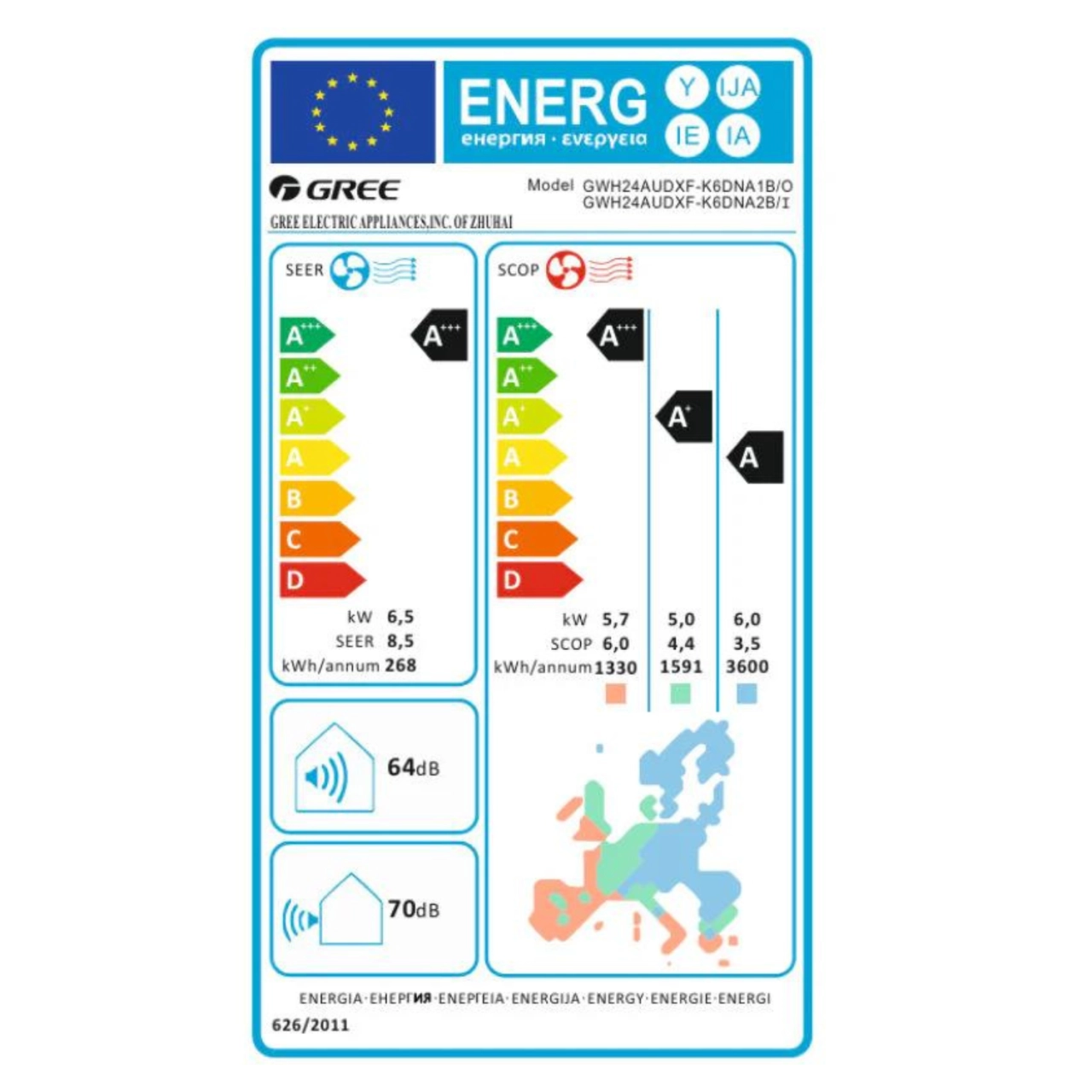 Gree Smart One split klíma szett 7 kW (GWH24AODXF-K6DNA2B)