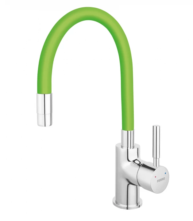Ferro Zumba - Álló mosogató csaptelep flexibilis kifolyócsővel, zöld
