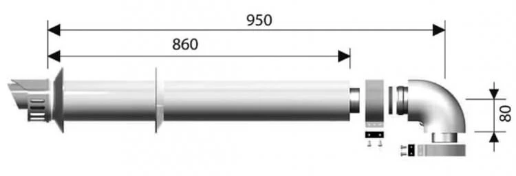Ariston kondenzációs vízszintes kivezető készlet 60/100-as 3318073