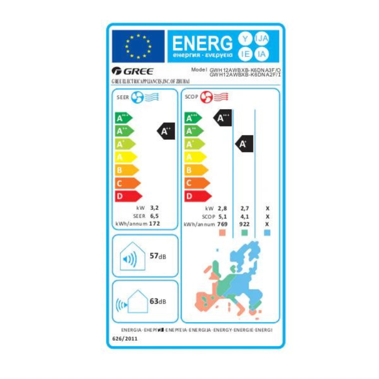 Gree Cosmo Eco Inverteres split klíma 3,2kW (GWH12WBXB-K6DNA2F)