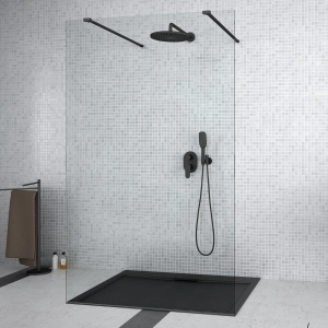 Besco AVEO due black walk-in zuhanyfal 120x195 cm (ADB-120-195C)